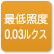 「最低照度0.003ルクス」のアイコン